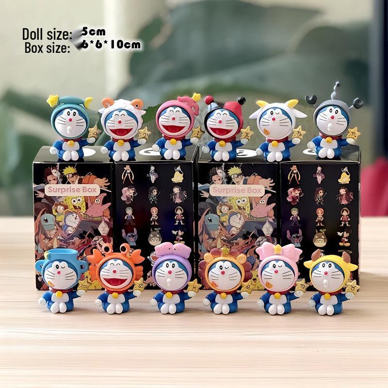 Classic Doraemon 12 Constellations Figure - Blue Car Ornament Doll