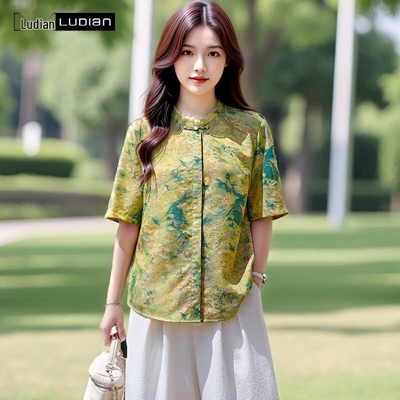 Elegant V-Neck Floral Print Blouse 185/104A