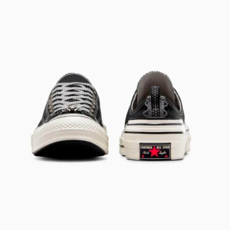Converse Chuck 70 Hacked Heel Comfortable Daily Wear-resistant Lightweight Low-top Canvas Shoes Unisex Black
