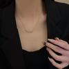 Exquisite Luxury Zircon Crystal Flower Gold Color Stainless Steel Pendant Necklace for Women Trendy Valentine's Day Gift Jewelry
