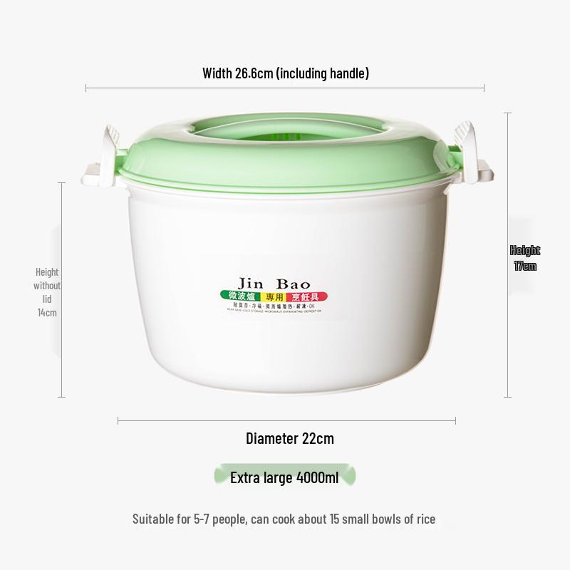 Microwave Rice Cooker and Steamer Lunch Box Set with Noodle Bowl and Utensils
