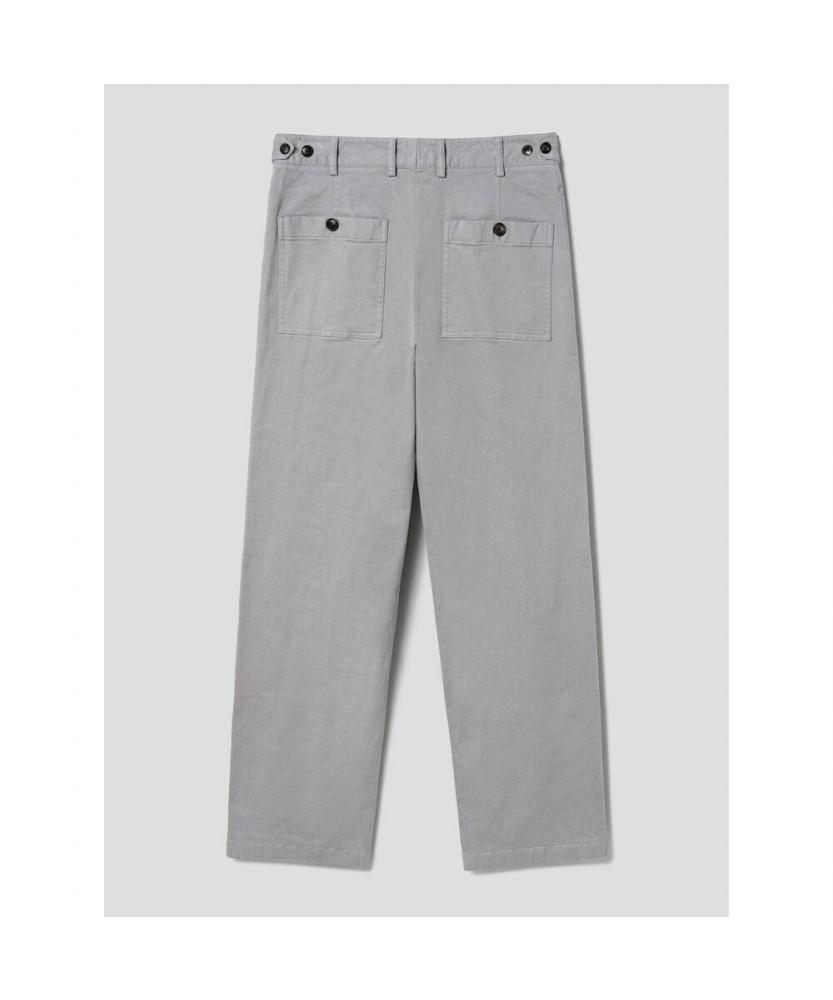 SHIFT.G Semi Wide Brushed Cotton Pants Light Gray