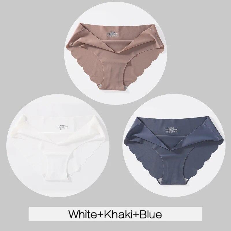 3Pcs/set Women Seamless Panties M-XL Low Waist Briefs Ladies Soft Underwear Sexy Wavy Edge Underpants Female Lingerie