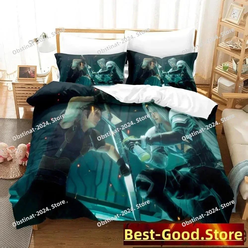 3D Game Crisis Core Final Fantasy VII Bedding Set Printed Single Comforter Duvet Cover Pillow Case 3 Pieces Sets Kids Adult Size