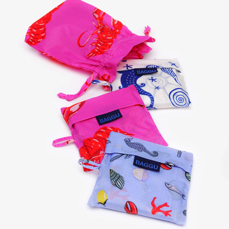 

[Bakubag] Portable Folding Market Bag Sea Creatures 3-Piece Set