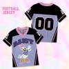 Kids Cartoon Donald Daisy Goofy Print V‑Neck Football Jersey T‑Shirt Girl Short Sleeve Sport Top Casual Loose Children Sportwear