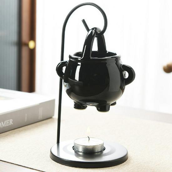 Witch's Brew Essential Oil Ceramic Aromatherapy Stove with Creative Iron Rack and Hook