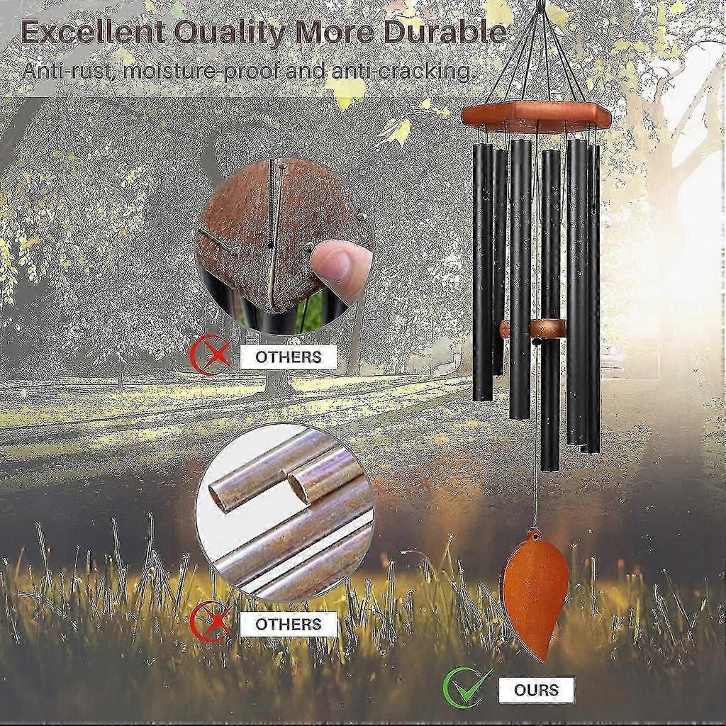 Sympathy Wind Chimes For Outside Deep Tone, Memorial Wind Chimes For Loss Of A Loved, Large Wind Chimes With 6 Thicken Tubes Hook, Outdoor Wind Chim