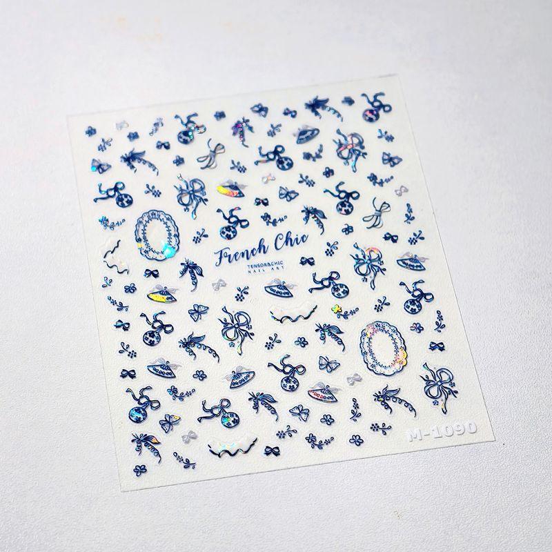 

Season Line Bows Flower Glass Broken Nail Sticker Waterproof Nail Sticker Decorative Decals Ornament M1090 M1090 (Broken Glass)