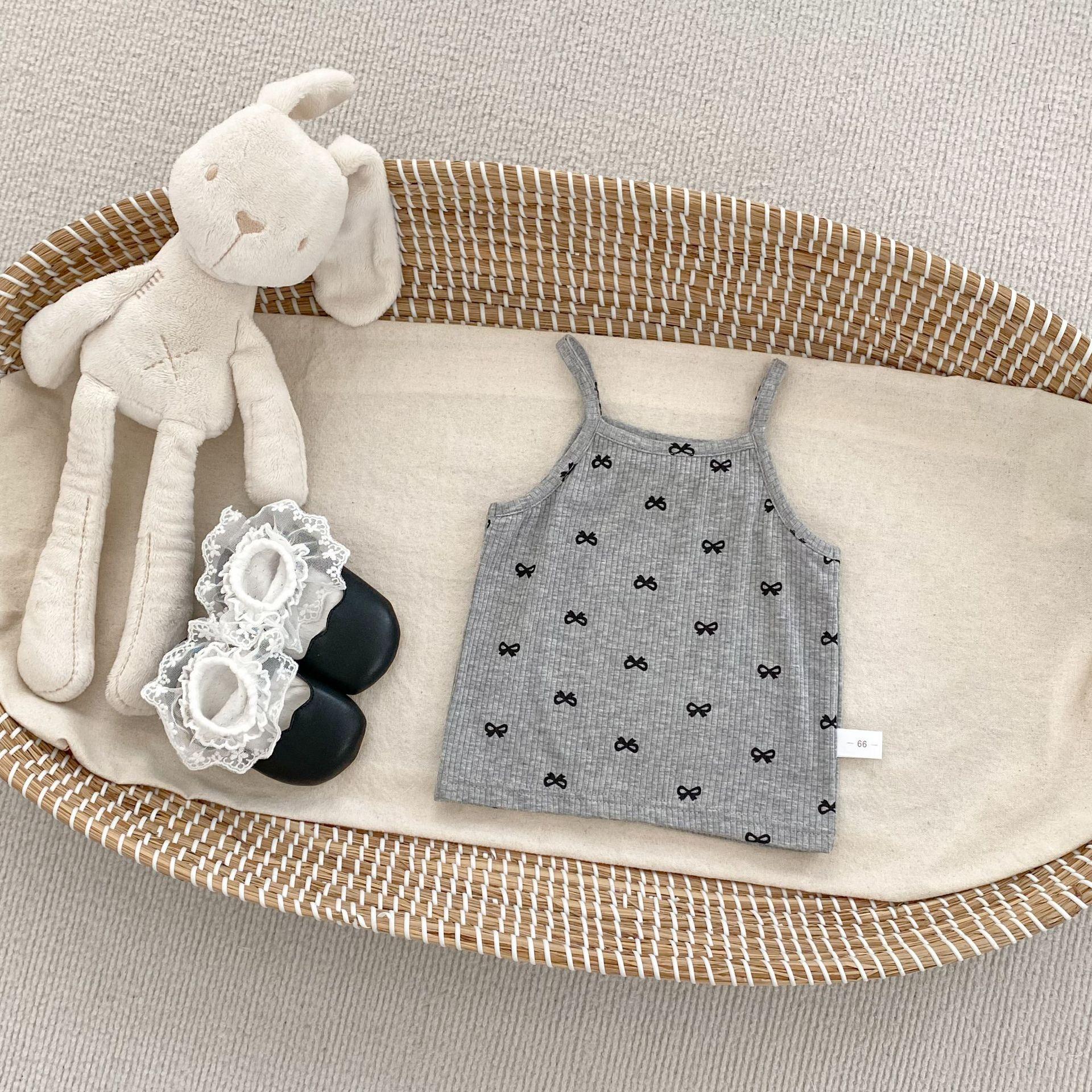 Girls Summer Two Piece Set with Bow Tee and Bloomer Shorts 73