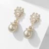Elegant Rhinestone Drop Earrings Pearl Vintage Long Earrings Crystal Stud Earrings  Girls Gift