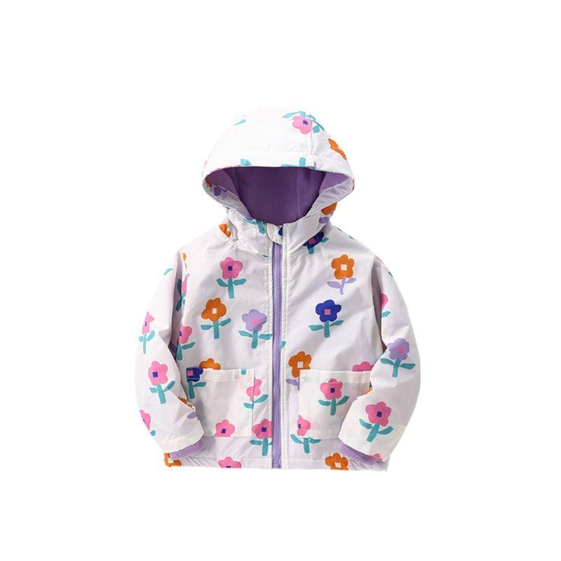 Malwee Children's Fleece Jacket Autumn and Winter New European and American Style Hooded Little Girl Zipper Shirt Girls' Top