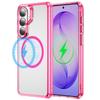 Magnetic Clear Hybrid Shockproof Cases For Samsung S26 S25 S24 Plus Ultra For Magsafe Metal Lens Ring Anti-fall Bumper Cover