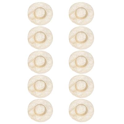 Uxcell 10-Pack Mini Straw Hats, 3-inch, for Knitting, Dolls, Miniature Straw Hats, Dollhouse DIY Craft Decoration Accessories, Miniature House