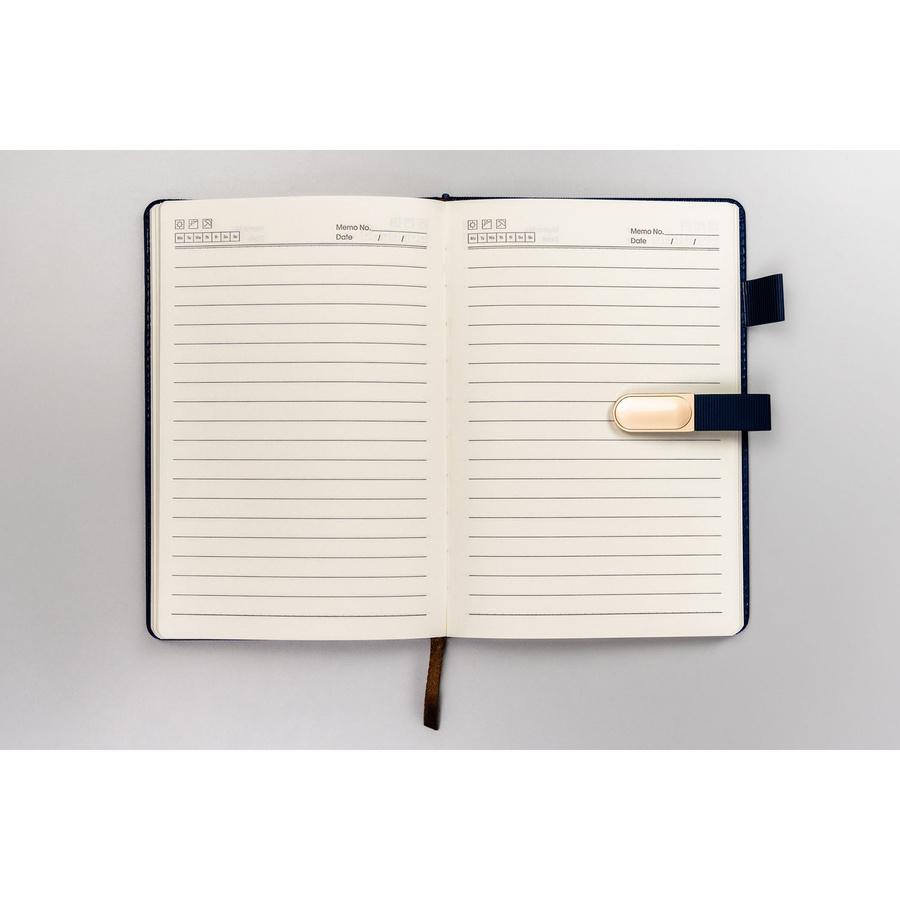 Gift Set: Elegant, Navy Blue A5 Lined Notebook and Pen with Black Refill - Peterson