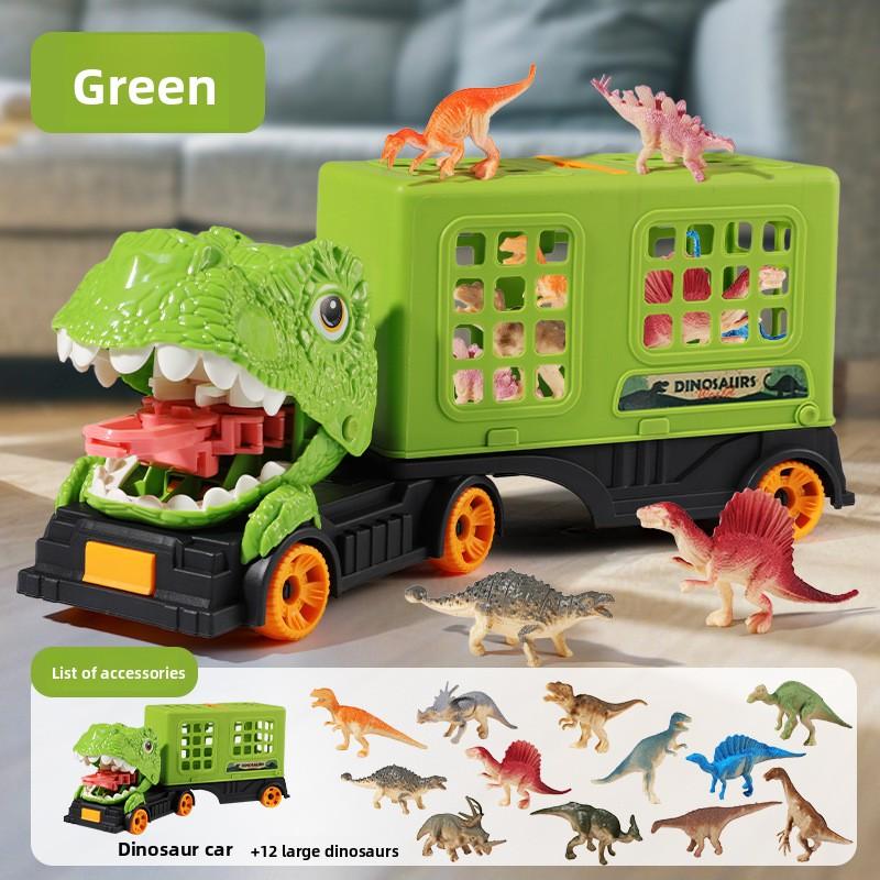 Dinosaur Toy Car, Dinosaur Capture Scene, Storage Van, Inertia Sliding, Children's Car, Toy Gift