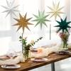 5pcs 9-Pointed Paper Stars Christmas Hanging Decor 30cm Folding Paper Star Decorations for Wedding Birthday Christmas  Home Par
