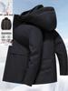 Men's 5-in-1 White Goose Down Jacket with Removable Liner - High-End Winter Outerwear for Middle-Aged Warmth