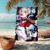 Custom Name Ultra-Soft Beach Towel with Harley Quinn Theme,Ideal for Pool - Camping, Diving - Perfect Travel Essential, Vibrant Beach Towel.