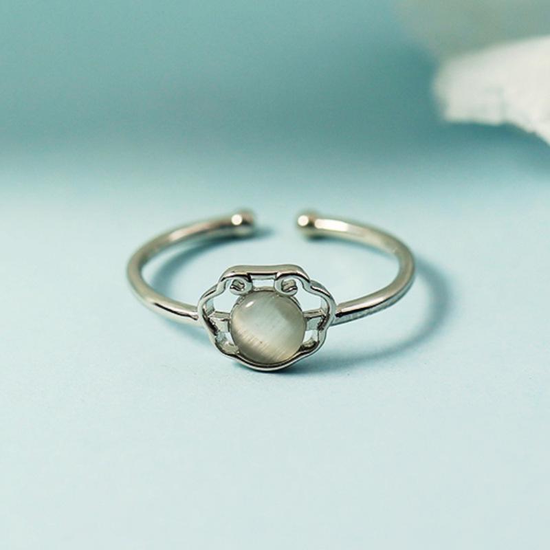 Счастливые Облака Кошачий Глаз Руи Кольцо-открывашка на Палец на Долголетие в Ретро-Китайском Стиле Adjustable