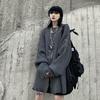 Gothic Harajuku Stricken übergroße Pullover Frauen Pullover Zipper Koreanische Mode Streetwear Goth Punk Gestrickte Top Herbst
