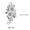 Waterproof Black & White Sketch Flower Half Sleeve Tattoo Stickers