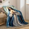 Blessed Virgin Mary Prayer Floral Blanket  Printed Blanket for Living Room Bed Couch lunch break Soft Cozy Blanket for Friend's festival Gift