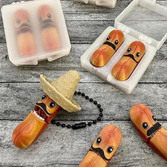 Yousheng Mexican Jump Bean Keychain 3D Printed Fidget Keychain Stress Relief Decompression Toy Mexican Souvenirs Party Favor
