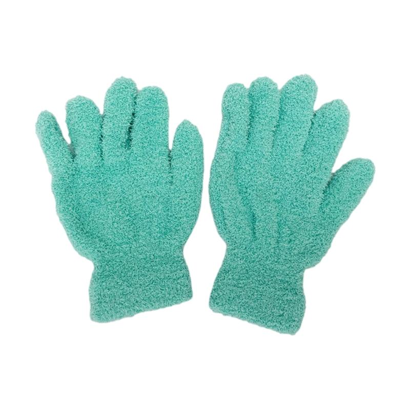 Winter Warm Gloves Stretchy Mittens Adult Coral Velvet Solid Color Full Finger Gloves Skiing Gloves for Cold Weather