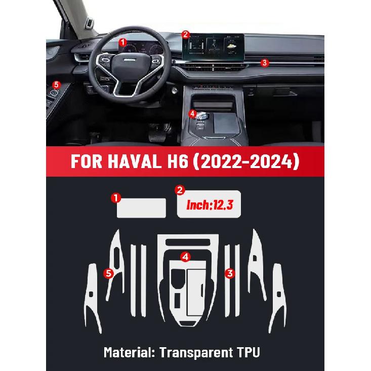Auto Central Control Screen TPU Navigation Anti Scratch interior Protection Film GPS Navigation For HAVAL H6 -2024