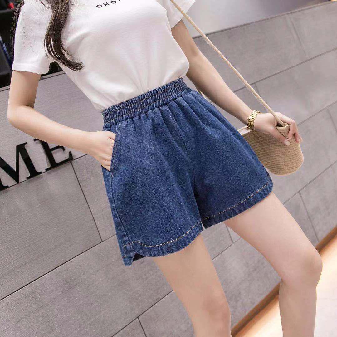 2026 Women s Plus Size Elastic High Waist Wide Leg Denim Shorts with Lace-Up S (70-95 jin)