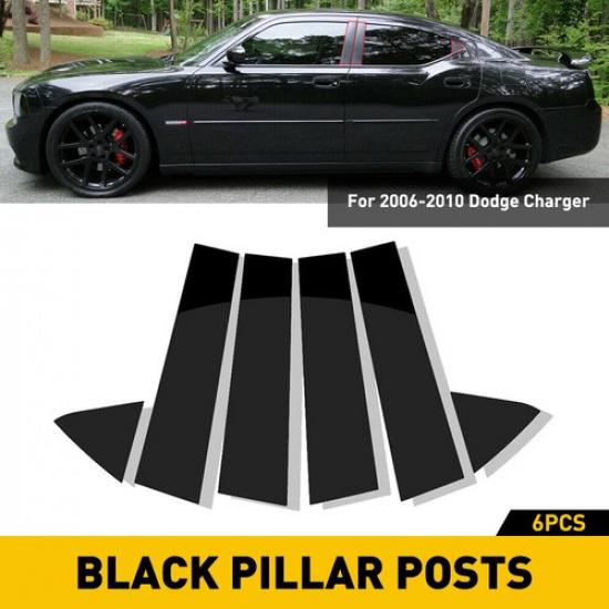 US For Dodge 2006-2010 Charger Glossy Black Pillar Posts Door Window Trim Cover