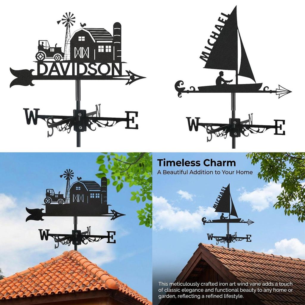 Vane Decoration Easy Installation Iron Elegant Wind Weathercock for Outside Farm Yard Garden