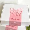 50pcs Bowknot Gift Box Sealing Stickers Rose Pattern 60*120mm Sealing Labels DIY Crafts Decorative Labels Bow Stickers