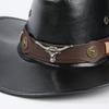 New Western Personality Edge Leather Sun Hat Camping Outdoor Beach Sun Hat