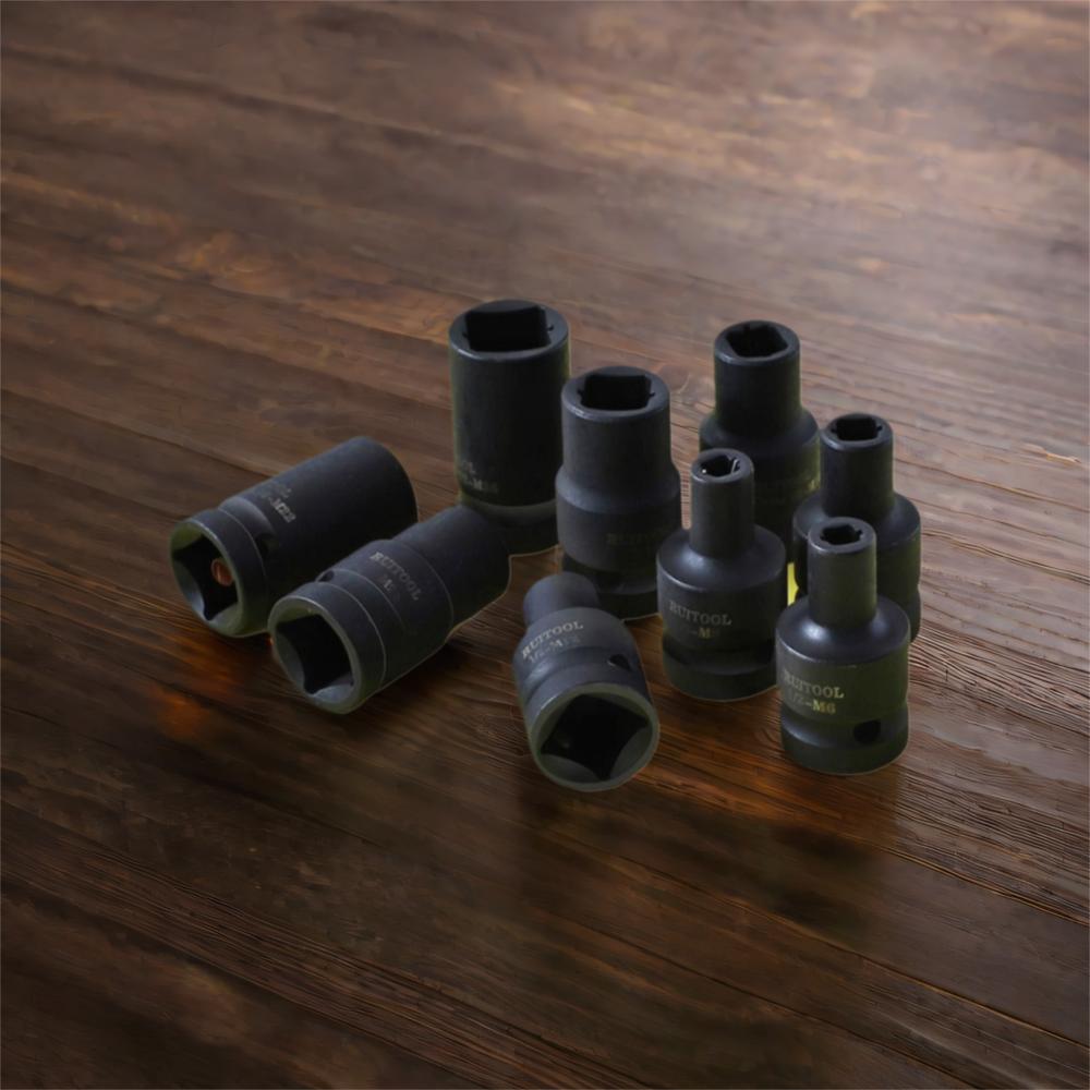 Square Hole Taper Socket for Pneumatic Wrench Machine Die Socket Adapters Hex Shank Machine Screw Metric Plug Threading Tool