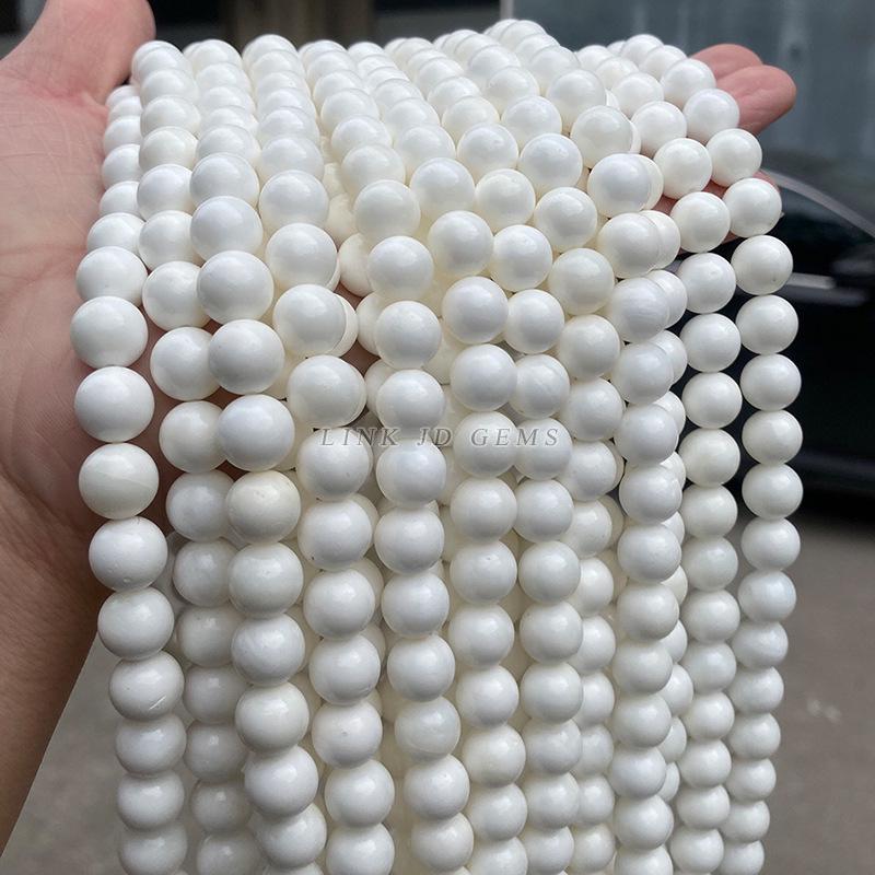 Jingde Jewelry: A-Grade Natural Hainan White Shell Pearl Bracelet with Round Beads for DIY Jewelry Accessories