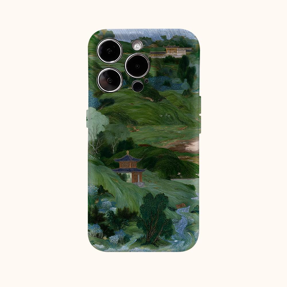 Chinese Garden Scroll Phone Case for IPhone 17AIR 16E 16 15 14 13 12 11 17 Pro Max Plus Double-layer Back Cover