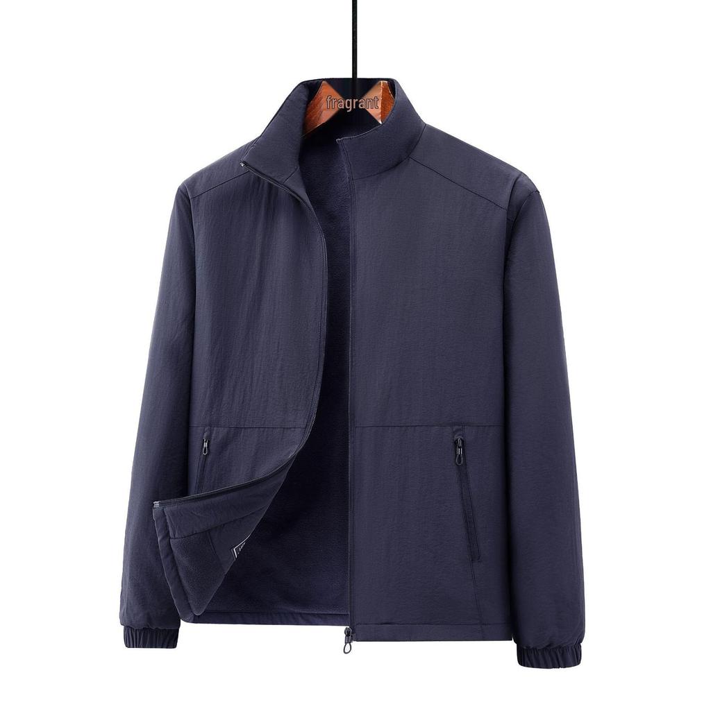 2024 Autumn Men's Outdoor Casual Jacket for Middle-Aged & Elderly with Stand-Up Collar