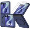 Capa para Samsung Galaxy Z Flip 8, Rígida com Círculo Magnético - Azul Marinho - 2 Vidros Temperados