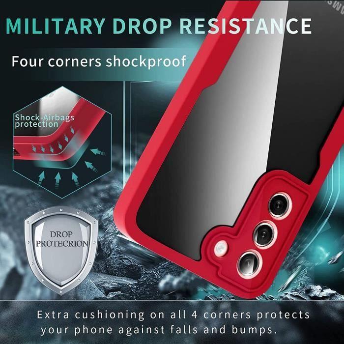 Coque - BOOLING - pour Samsung S21 FE - Rouge - Protection 360° - Anti-Rayure - Bordure Renforcée
