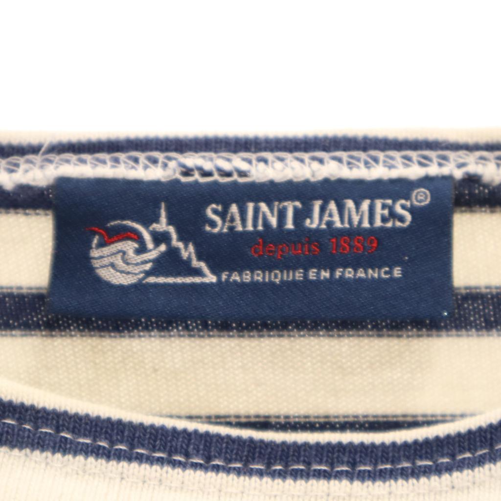 SAINT JAMES Made In France Border Pattern Long Sleeve Boat Neck Basque Shirt Men's Used