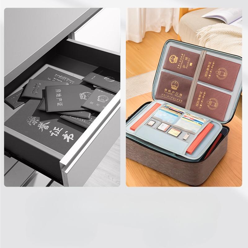 Mehrschichtige Dokumentenaufbewahrungsbox für den Haushalt für Zertifikate, Reisepässe, Karten. Multifunktionale Aufbewahrungstasche für Familien