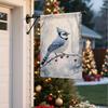 Winter Blauer Vogel Eule Hängende Fahnen Gartenflagge Banner Doppelseitiger Druck Imitation Leinen Fahnen Außen Haus Veranda Dekor