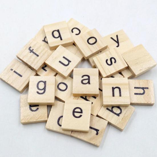 100 Adet İngilizce Alfabe Kelime Scrapbooking Mektup Blok Bulmaca Çocuk Çocuk Oyuncak