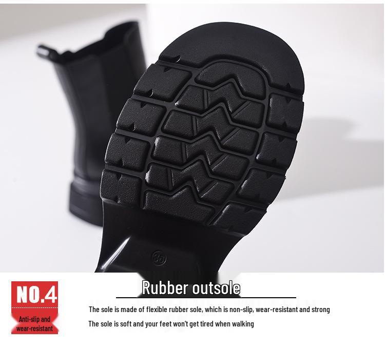 2025 Women's Black Chelsea Martin Boots: Chunky Heel, Round Toe, Platform Design