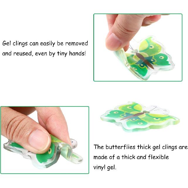 Boao 20 Pcs Colorful Butterfly Window Clings Reble Anti-Collision Window Clings Spring Summer Butterfly Stickers for Home Glass Decoration