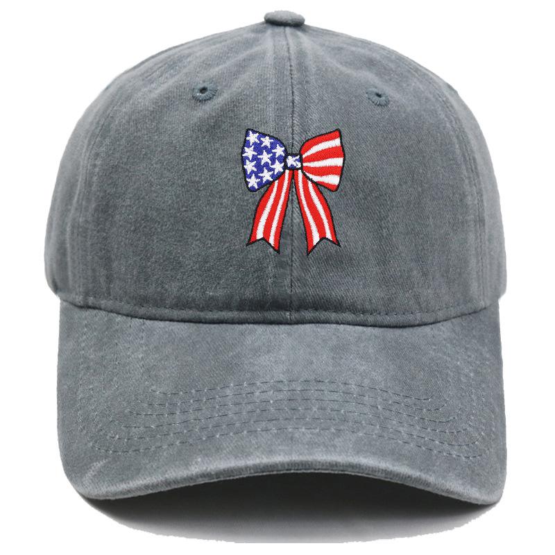 Independence Day Washed Cotton Cap High Quality USA Flag Pattern Embroidery Baseball Cap Men And Women Outdoor Sports Dad Hats