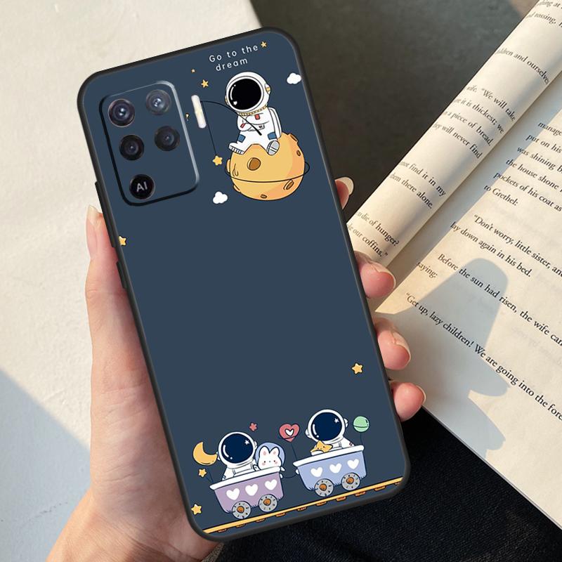 Astronaut Spaceship Case For Oppo A80 A60 A40 A78 A38 A18 A98 A58 A96 A76 A16 A94 A74 A54 A15 A17 A57 A77 A5 Pro