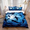 3pcs Bedding Set Shark Includes 1 Comforter + 2 Pillowcases, Without Pillow Inserts, Soft Comfortable, Lightweight Breathable, Printed Home